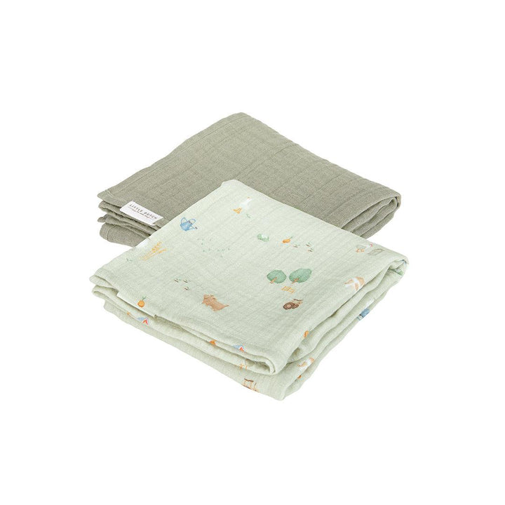 Little Dutch Muslin Swaddles Set - Little Farm/Olive-Swaddling Wraps-Little Farm/Olive- | Natural Baby Shower