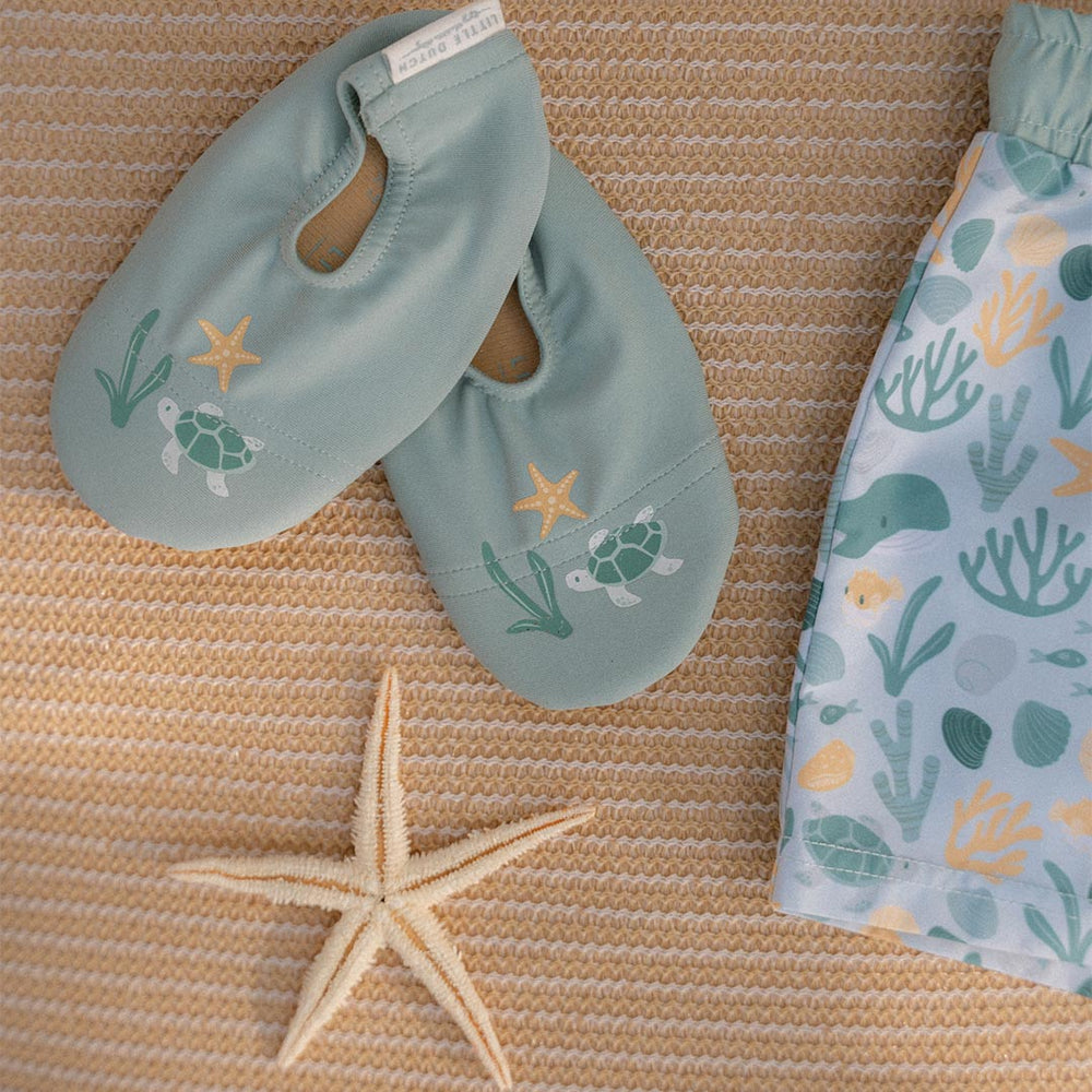 Little Dutch Swim Shoes - Seashells Surf Blue-Swim Shoes-Seashells Surf Blue-19-20 | Natural Baby Shower