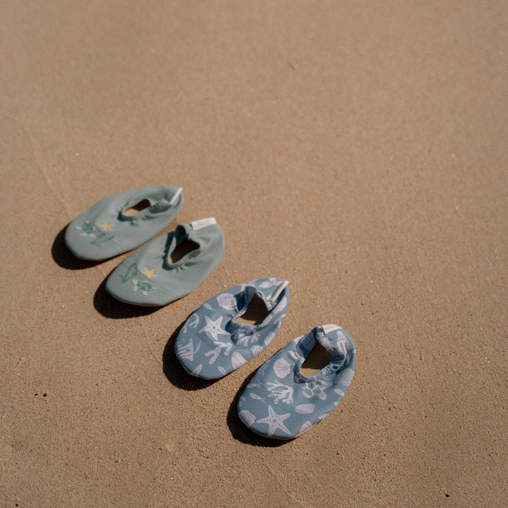 Little Dutch Swim Shoes - Seashells Surf Blue-Swim Shoes-Seashells Surf Blue-19-20 | Natural Baby Shower