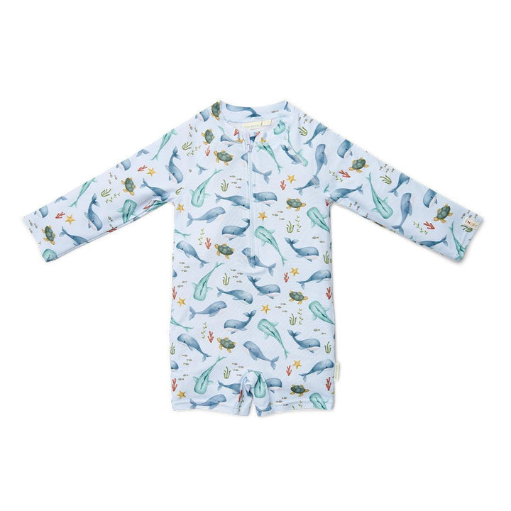 Little Dutch Swimsuit Long Sleeves - Ocean Sea Life Multicolour-Swimsuits-Ocean Sea Life Multicolour-62/68 | Natural Baby Shower