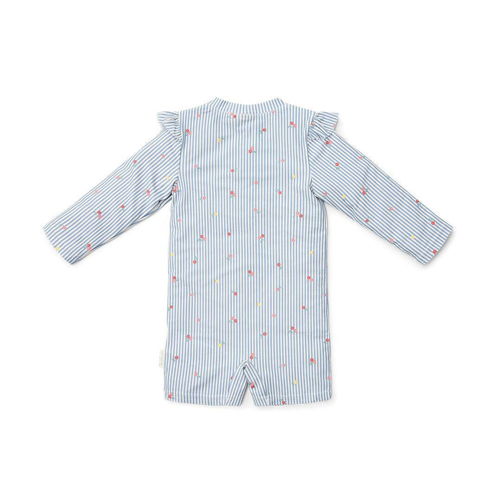 Little Dutch Swimsuit Long Sleeves - Sunny Flowers Blue-Swimsuits-Sunny Flowers Blue-62/68 | Natural Baby Shower