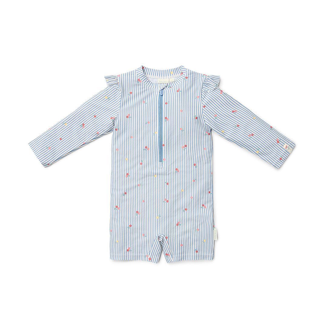 Little Dutch Swimsuit Long Sleeves - Sunny Flowers Blue-Swimsuits-Sunny Flowers Blue-62/68 | Natural Baby Shower