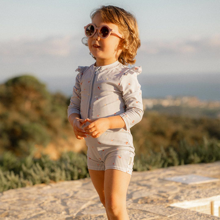 Little Dutch Swimsuit Long Sleeves - Sunny Flowers Blue-Swimsuits-Sunny Flowers Blue-62/68 | Natural Baby Shower