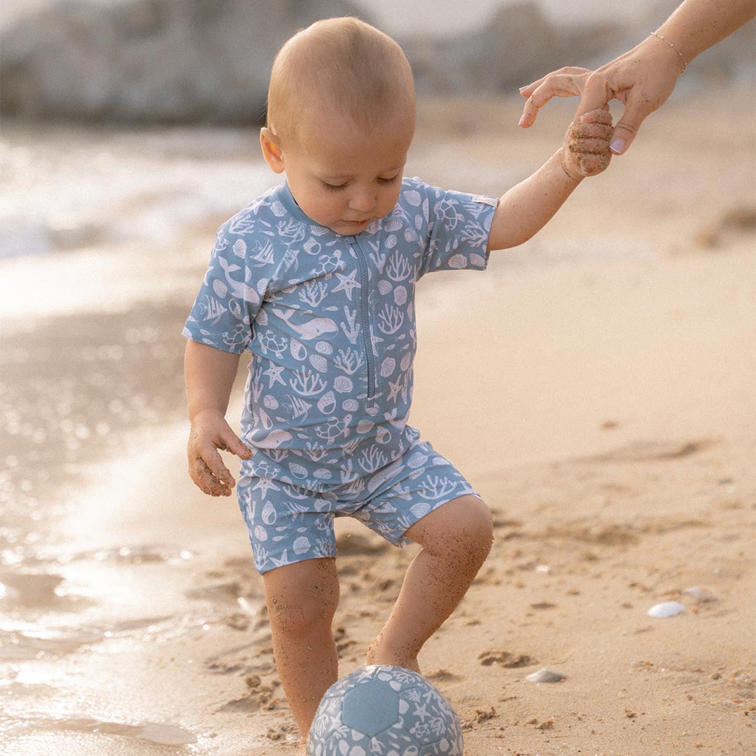 Little Dutch Swimsuit Short Sleeves - Sea Life Ocean Blue-Swimsuits-Sea Life Ocean Blue-62/68 | Natural Baby Shower