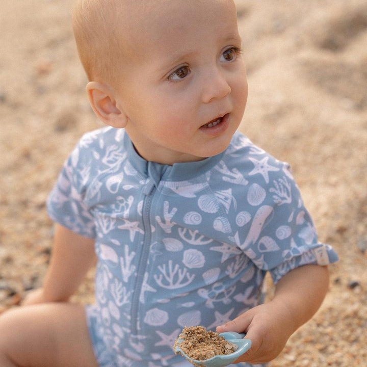 Little Dutch Swimsuit Short Sleeves - Sea Life Ocean Blue-Swimsuits-Sea Life Ocean Blue-62/68 | Natural Baby Shower