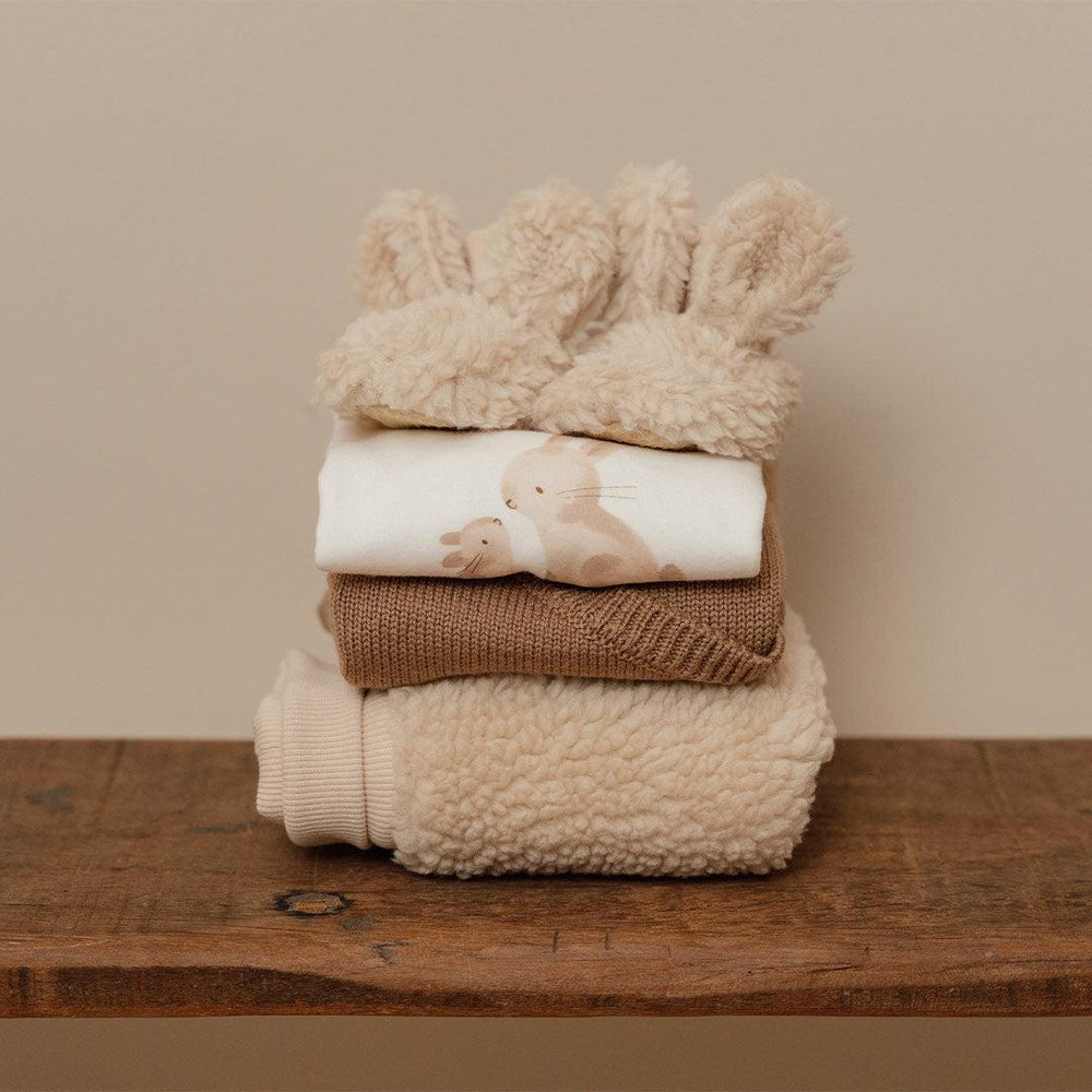Little Dutch Teddy Booties - Sand-Booties-Sand-0-3m | Natural Baby Shower