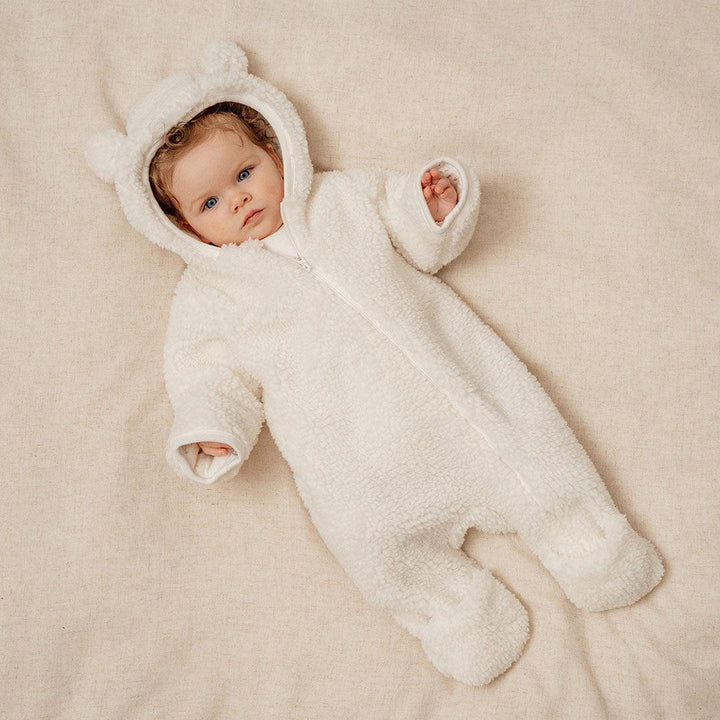 Little Dutch Teddy One-Piece Suit - Off White - Baby Bunny-Bodysuits-Off White-0-2m | Natural Baby Shower