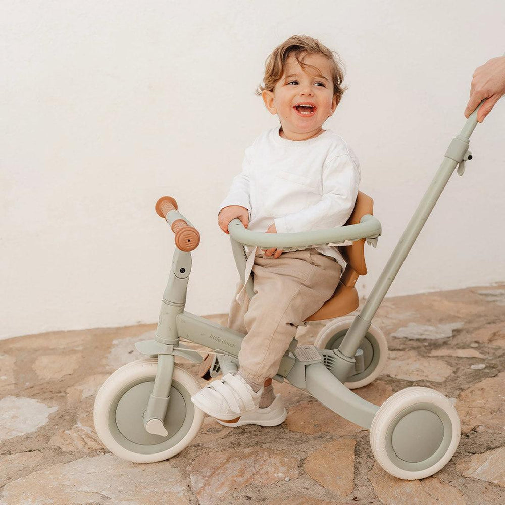 Little Dutch 4 in 1 Tricycle - Green-Trikes-Green-One Size | Natural Baby Shower