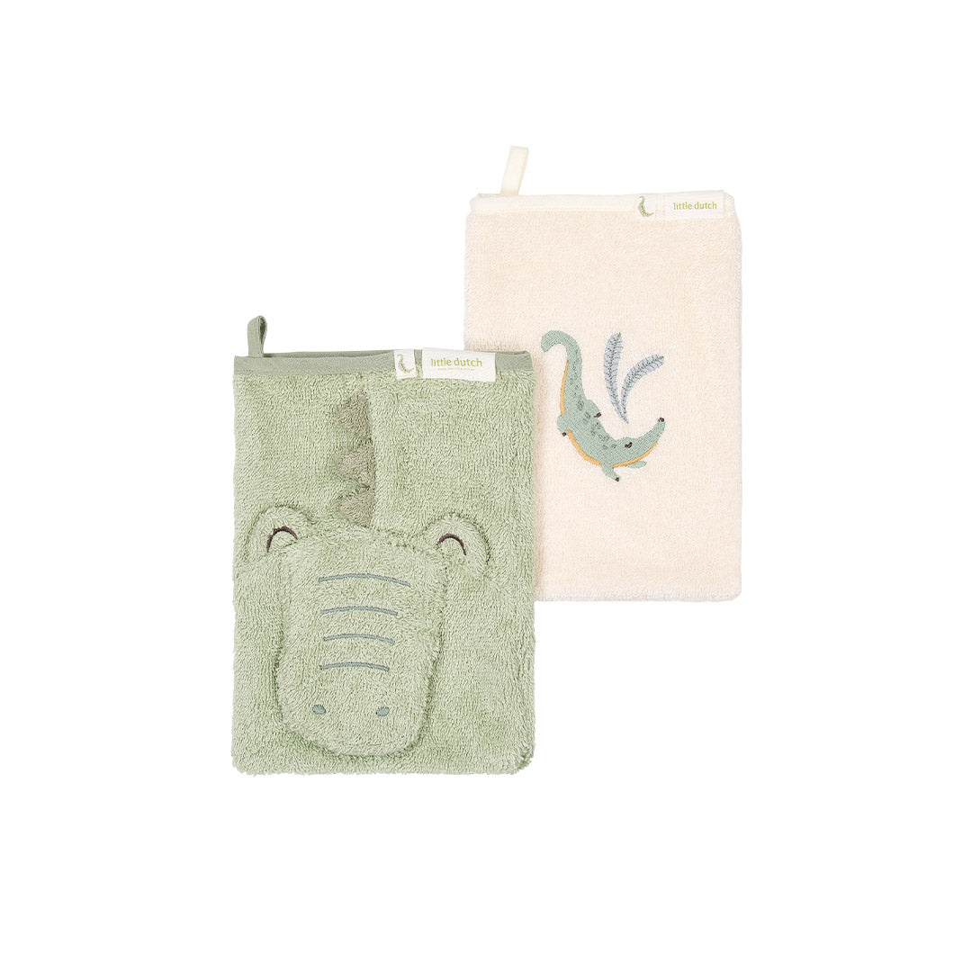 Little Dutch Washcloths Set - Crocodile