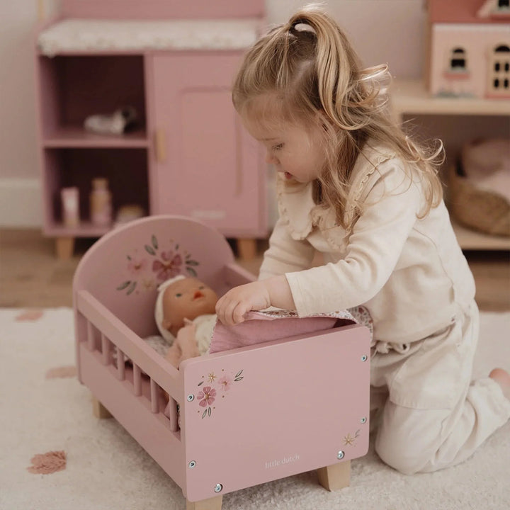 Little Dutch Wooden Doll Bed - Pink
