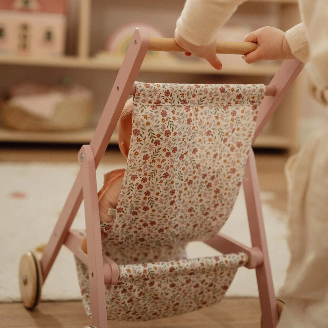 Little Dutch Wooden Doll Buggy - Pink
