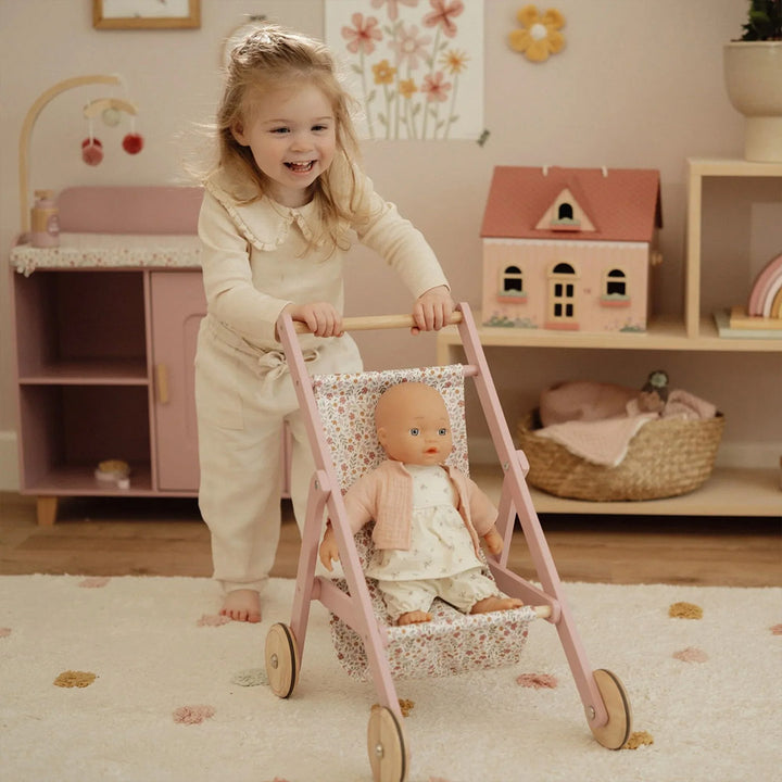 Little Dutch Wooden Doll Buggy - Pink
