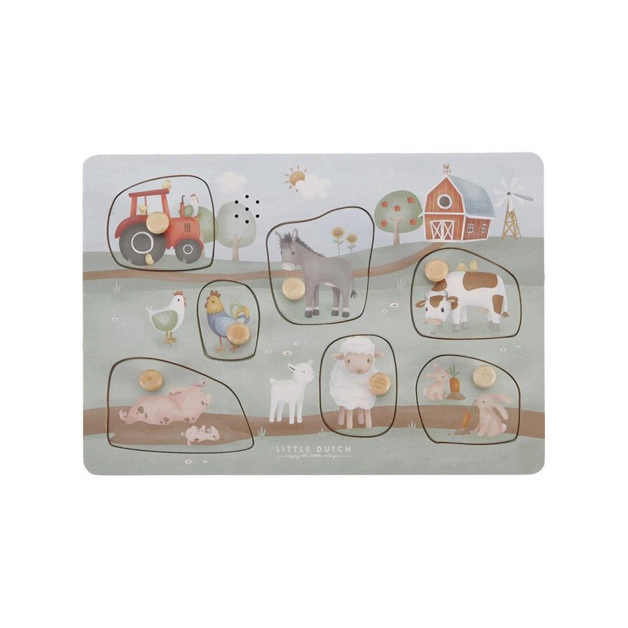 Little Dutch Wooden Sound Puzzle - Little Farm-Puzzles + Games-Little Farm- | Natural Baby Shower