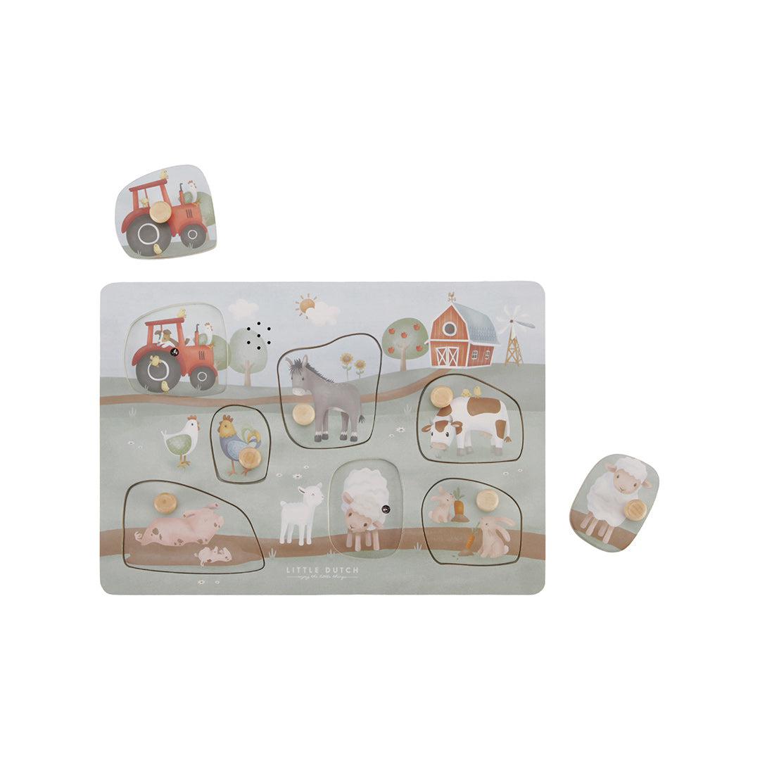 Little Dutch Wooden Sound Puzzle - Little Farm-Puzzles + Games-Little Farm- | Natural Baby Shower