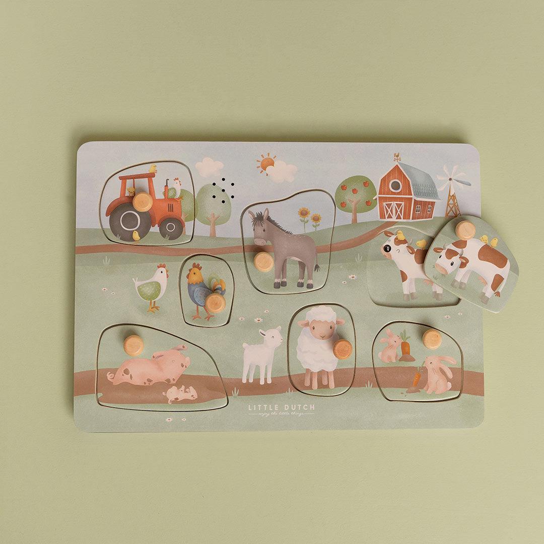 Little Dutch Wooden Sound Puzzle - Little Farm-Puzzles + Games-Little Farm- | Natural Baby Shower