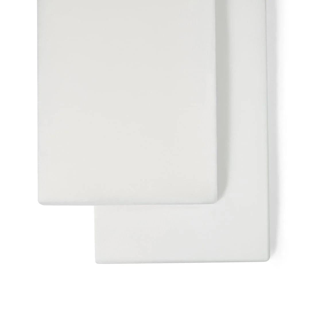 The Little Green Sheep Twin Pack Junior Cotton Fitted Sheets - White-Sheets-White-90x190cm | Natural Baby Shower