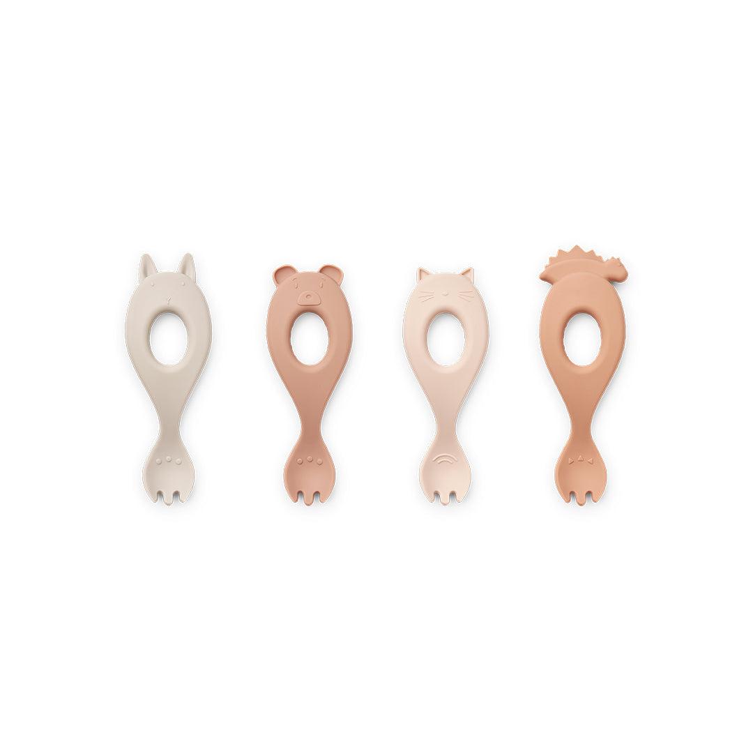 Liewood Liva Fork - 4 Pack - Rose Multi Mix-Cutlery-Rose Multi Mix- | Natural Baby Shower
