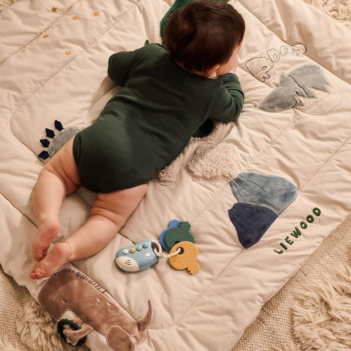 Liewood Bernet Dino Plush Activity Blanket - Dino Roar / Sandy-Hats- | Natural Baby Shower