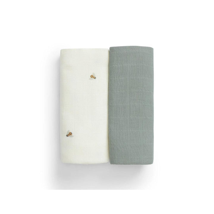 Love to Dream Burp Cloth 2 Pack - Bees/Olive-Washcloths-Bees/Olive-One Size | Natural Baby Shower