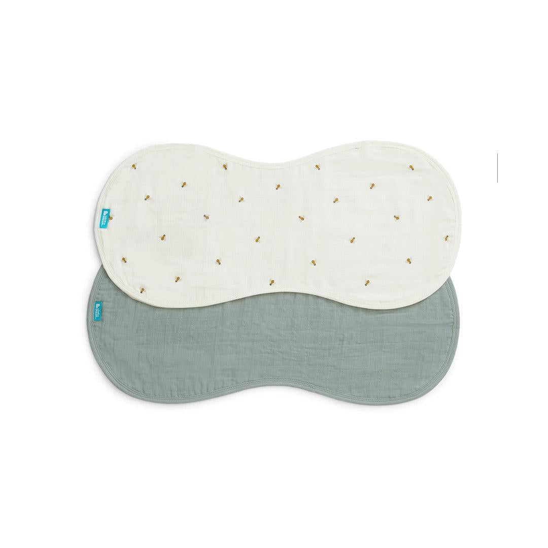 Love to Dream Burp Cloth 2 Pack - Bees/Olive-Washcloths-Bees/Olive-One Size | Natural Baby Shower