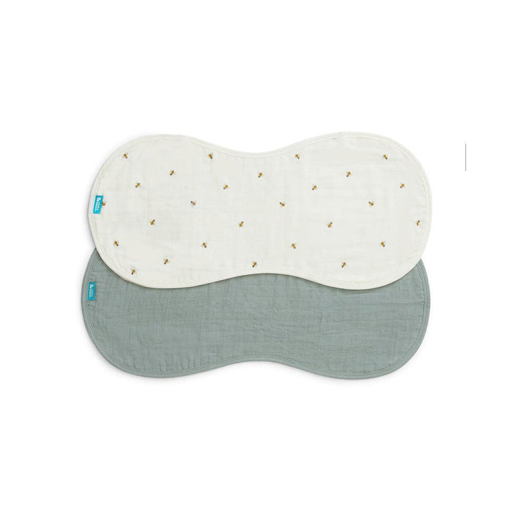 Love to Dream Burp Cloth 2 Pack - Bees/Olive-Washcloths-Bees/Olive-One Size | Natural Baby Shower