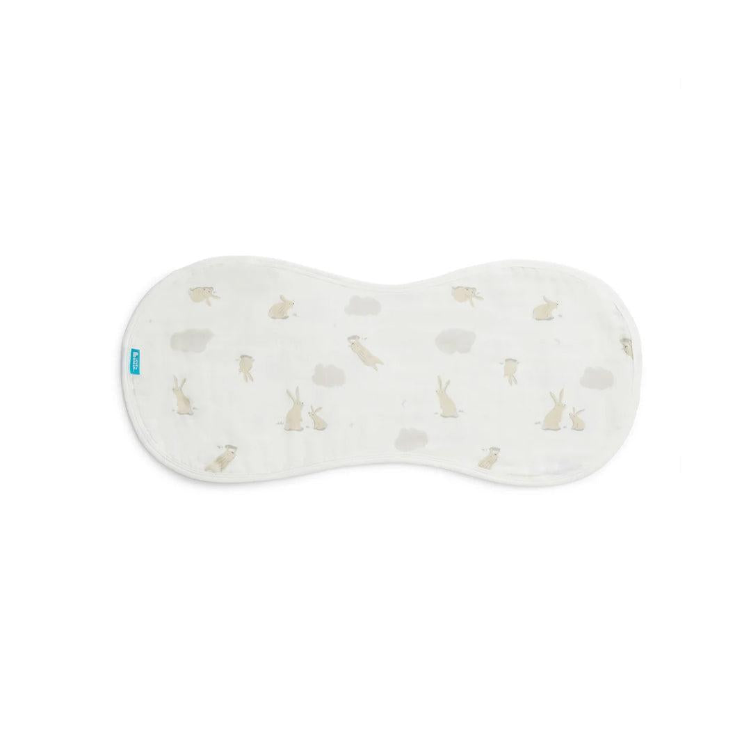 Love to Dream Burp Cloth 2 Pack - Cloud Bunnies/Oatmeal-Washcloths-Cloud Bunnies/Oatmeal-One Size | Natural Baby Shower