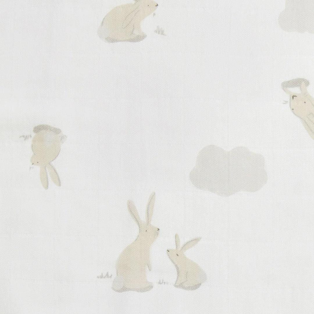 Love to Dream Burp Cloth 2 Pack - Cloud Bunnies/Oatmeal-Washcloths-Cloud Bunnies/Oatmeal-One Size | Natural Baby Shower