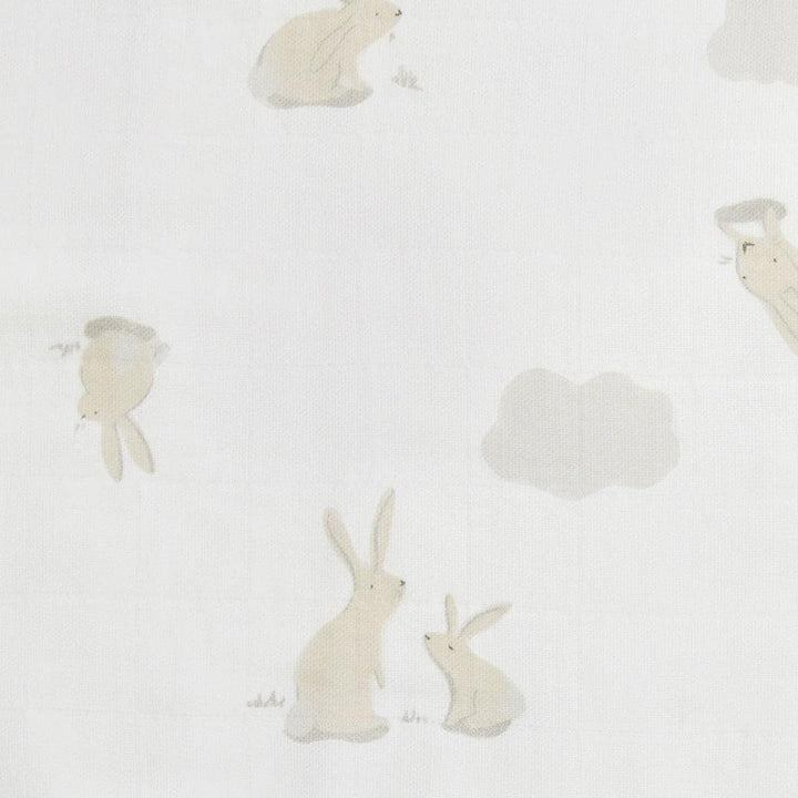 Love to Dream Burp Cloth 2 Pack - Cloud Bunnies/Oatmeal-Washcloths-Cloud Bunnies/Oatmeal-One Size | Natural Baby Shower