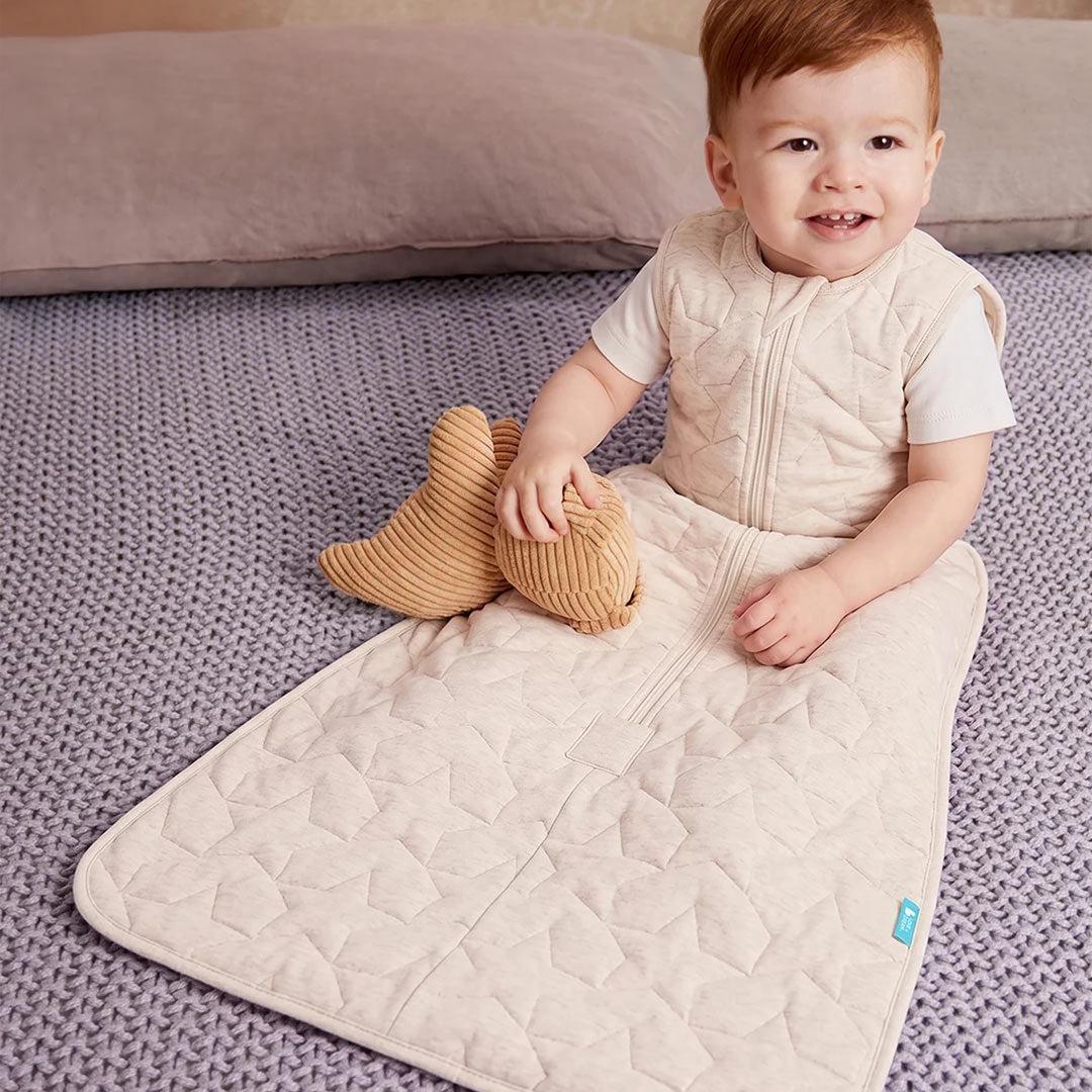 Love to Dream Sleep Bag 2.5 Tog Sleeveless Quilted Cotton - Oatmeal Starturn-Sleeping Bags-Oatmeal Starturn-6-12m | Natural Baby Shower