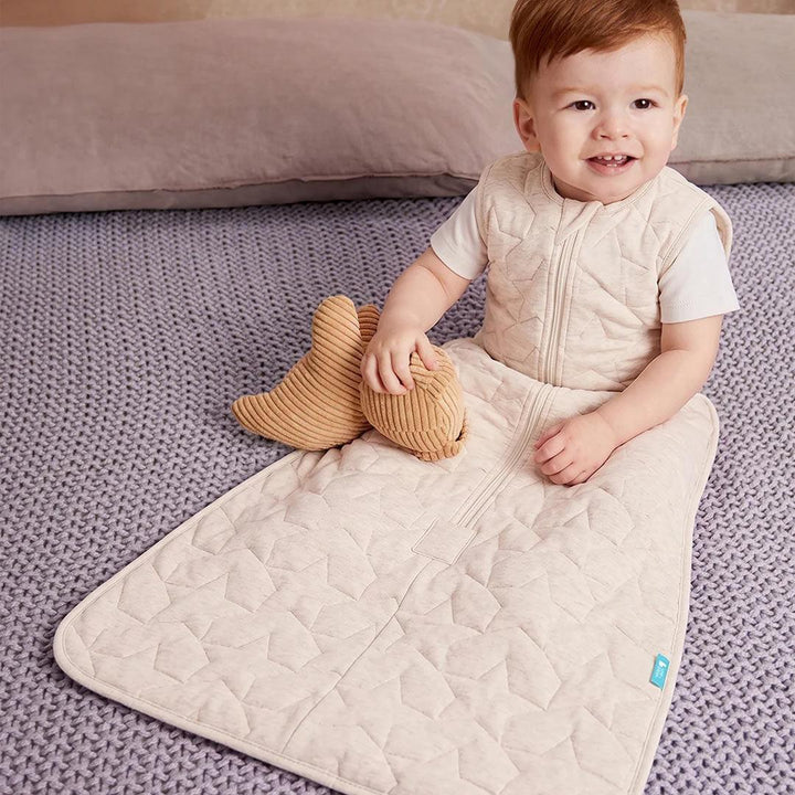 Love to Dream Sleep Bag 2.5 Tog Sleeveless Quilted Cotton - Oatmeal Starturn-Sleeping Bags-Oatmeal Starturn-6-12m | Natural Baby Shower