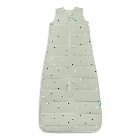 Love to Dream Sleep Bag 2.5 Tog Sleeveless Quilted Cotton - Olive Bees-Sleeping Bags-Olive Bees-6-12m | Natural Baby Shower