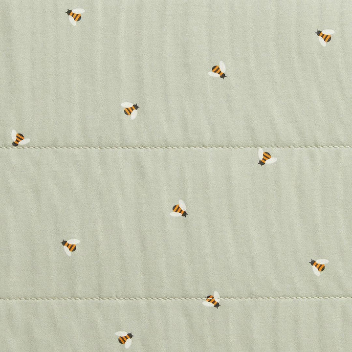Love to Dream Sleep Bag 2.5 Tog Sleeveless Quilted Cotton - Olive Bees-Sleeping Bags-Olive Bees-6-12m | Natural Baby Shower