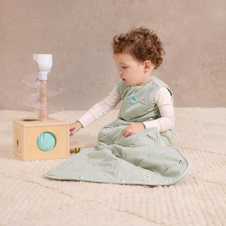 Love to Dream Sleep Bag 2.5 Tog Sleeveless Quilted Cotton - Olive Bees-Sleeping Bags-Olive Bees-6-12m | Natural Baby Shower