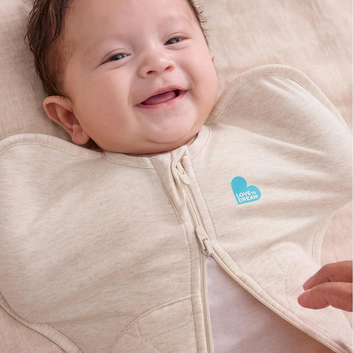Love to Dream Swaddle Up 2.5 Tog Quilted Cotton - Oatmeal Starturn-Sleeping Bags-Oatmeal Starturn-NB | Natural Baby Shower