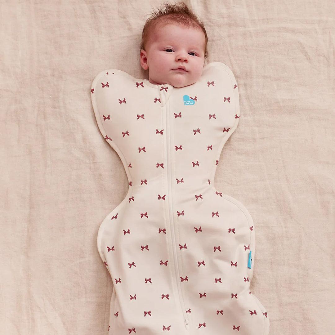 Love to Dream Swaddle Up Sleeping Bag 1.0 Tog - Bows Cream-Sleeping Bags-Bows Cream-Newborn | Natural Baby Shower