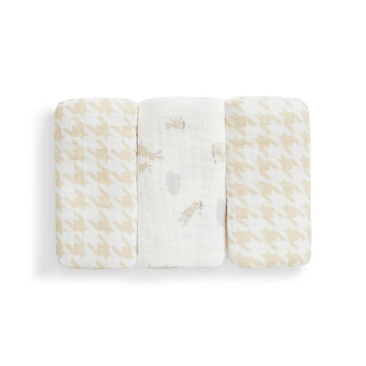 Love to Dream Wash Cloth 3 Pack - Oatmeal Houndstooth-Washcloths-Oatmeal Houndstooth-One Size | Natural Baby Shower