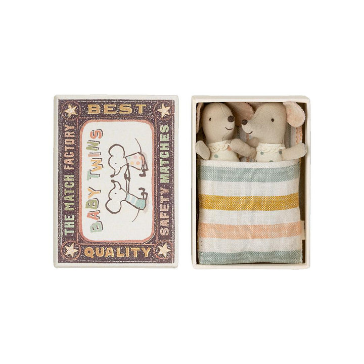 Maileg Twins Baby Mice In Matchbox-Dolls- | Natural Baby Shower