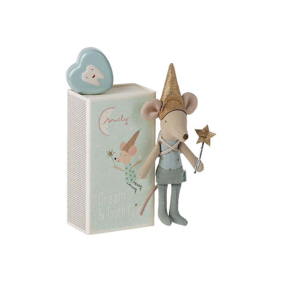 Maileg Tooth Fairy Mouse In Matchbox - Blue-Dolls-Blue- | Natural Baby Shower