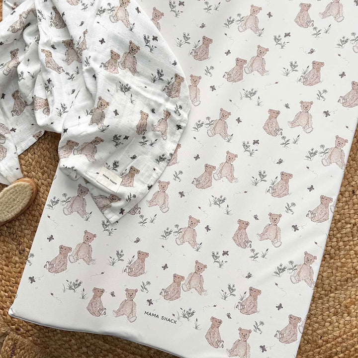 Mama Shack Anti Roll Changing Mat - Vintage Bear-Changing Mats-Vintage Bear- | Natural Baby Shower