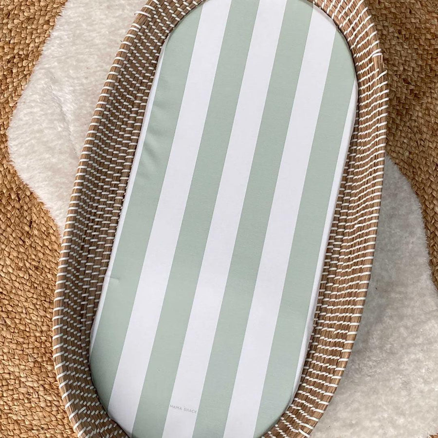 Mama Shack Changing Basket Liner - Candy Stripe Sage-Changing Liners-Candy Stripe Sage-ONE SIZE | Natural Baby Shower