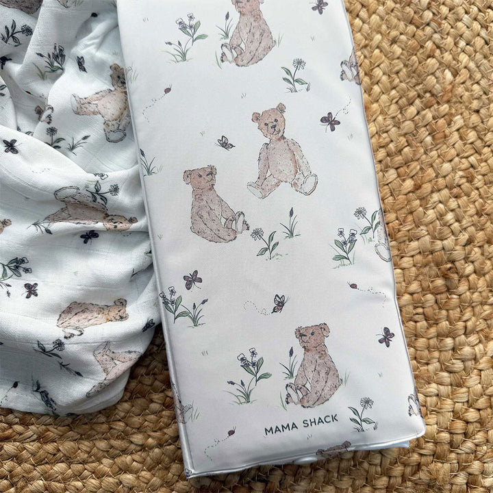 Mama Shack Foldable Travel Mat - Vintage Bear-Travel Changing Mats-Vintage Bear- | Natural Baby Shower