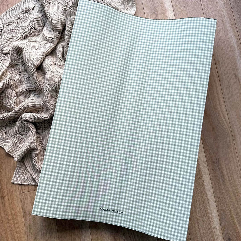 Mama Shack Anti Roll Wedge Changing Mat - Sage Green Gingham-Changing Mats-Sage Green Gingham-One Size | Natural Baby Shower