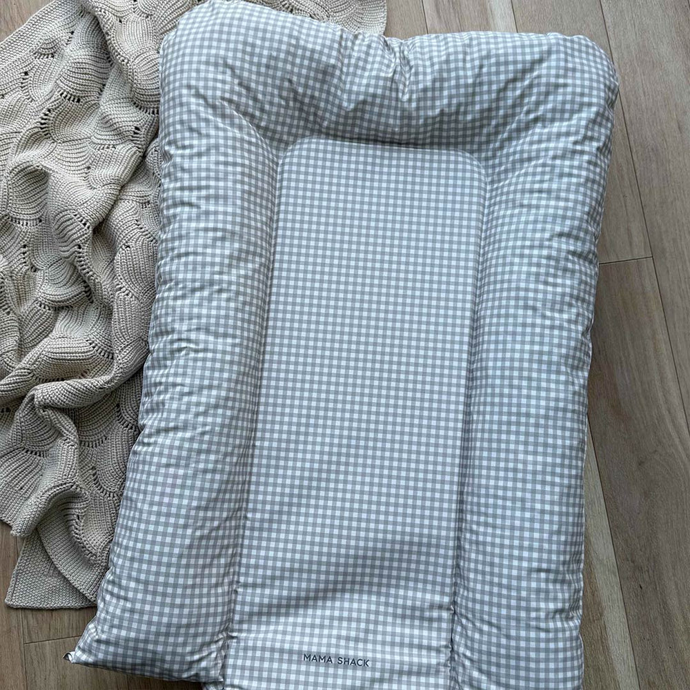 Mama Shack Nest Changing Mat - Greige Gingham-Changing Mats-Greige Gingham-One Size | Natural Baby Shower