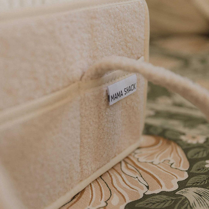 Mama Shack Teddy Fleece Nappy Caddy - Ivory-Nappy Laundry + Storage-Ivory- | Natural Baby Shower