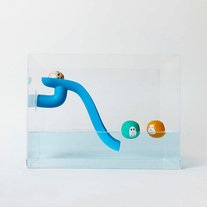 MatchStick Monkey Bathtime Slide Set - Blue-Bath Toys- | Natural Baby Shower
