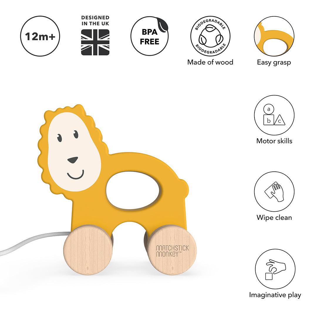 Matchstick Monkey Playtime Pull Along - Lion-Pull-Alongs-Lion- | Natural Baby Shower