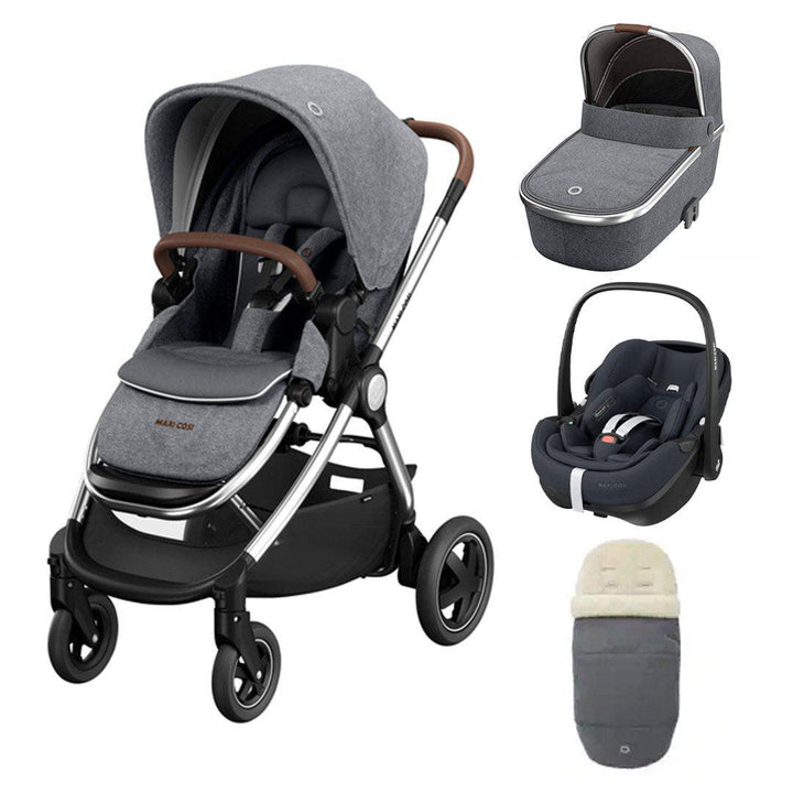 Maxi-Cosi Adorra Luxe Pebble 360 Pro Travel System - Twillic Grey-Travel Systems- | Natural Baby Shower
