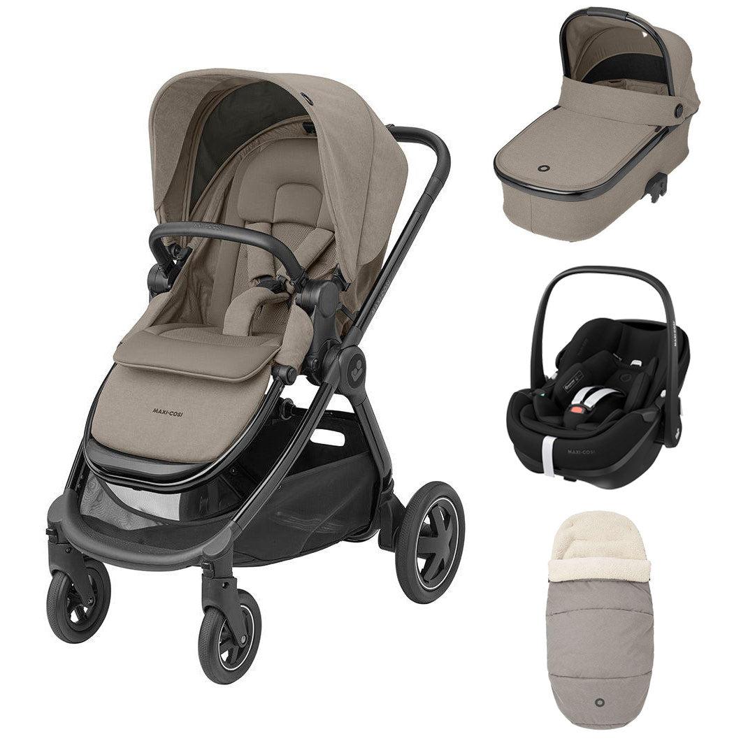 Maxi-Cosi Adorra Luxe Pebble 360 Pro Travel System - Twillic Truffle-Travel Systems- | Natural Baby Shower