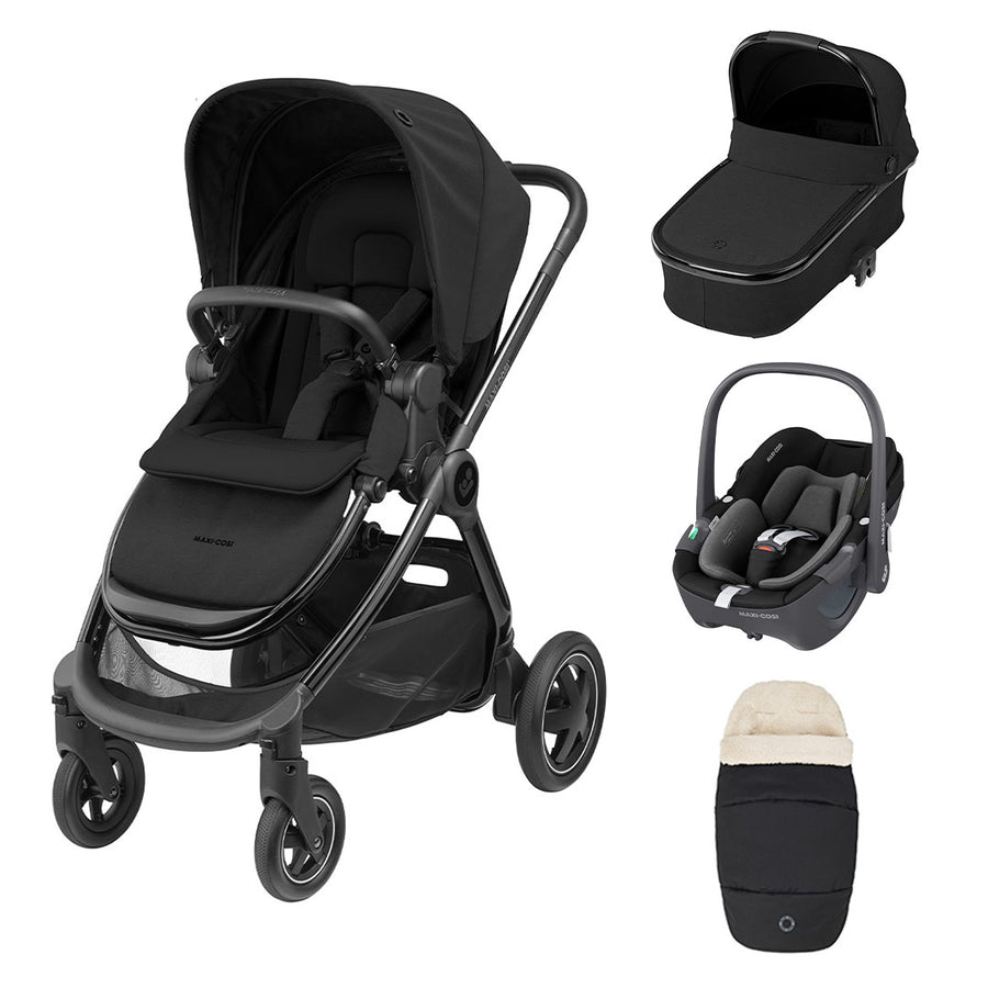 Maxi-Cosi Adorra Luxe Pebble 360 Travel System - Twillic Black-Travel Systems- | Natural Baby Shower