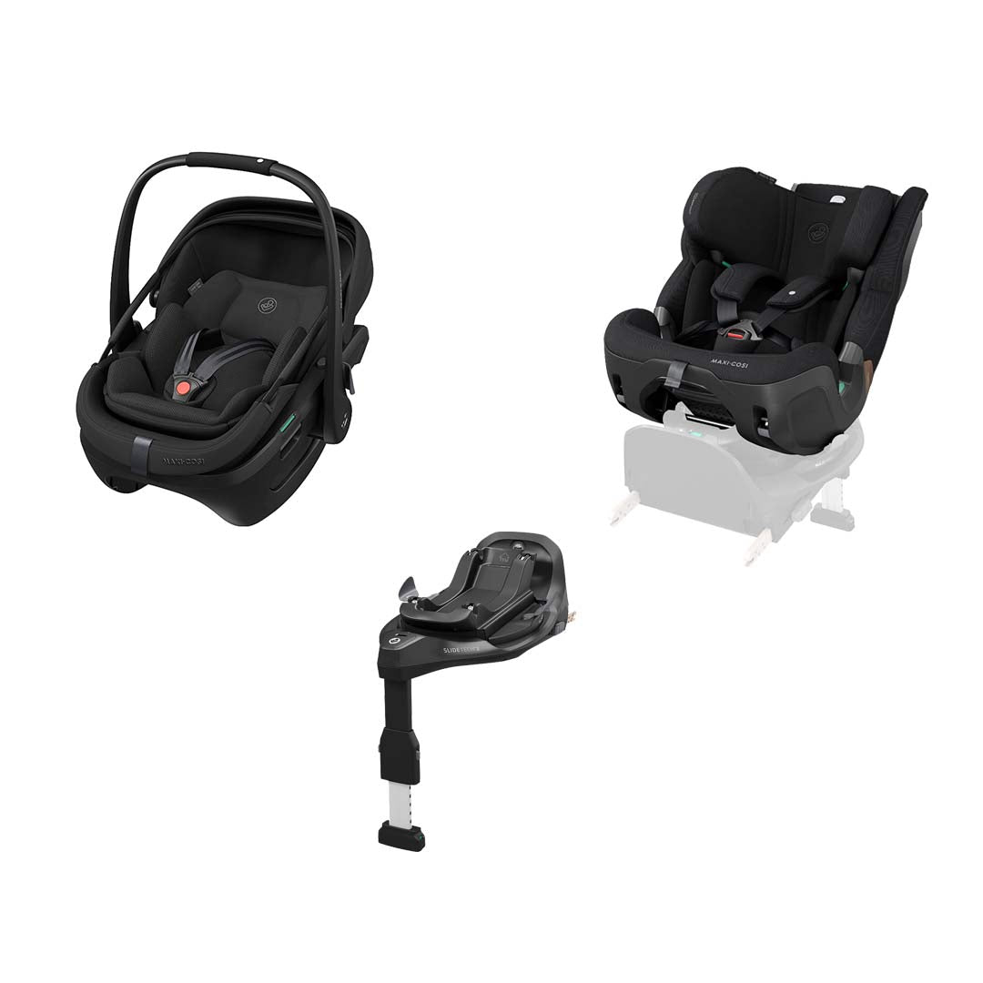 Maxi-Cosi Coral Slide Pro, FamilyFix Slide Pro & Pearl XL Slide Pro KIT-Car Seats-Onyx Black- | Natural Baby Shower
